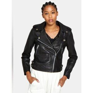 NEW WALTER BAKER ​Nicole black Leather Moto Jacket Size XS